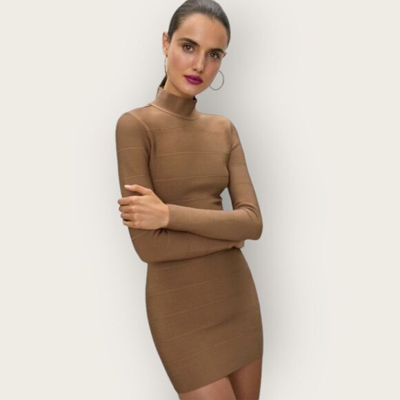Aritzia Babaton Bandage Erickson Brown Tan Dress - Picture 1 of 15